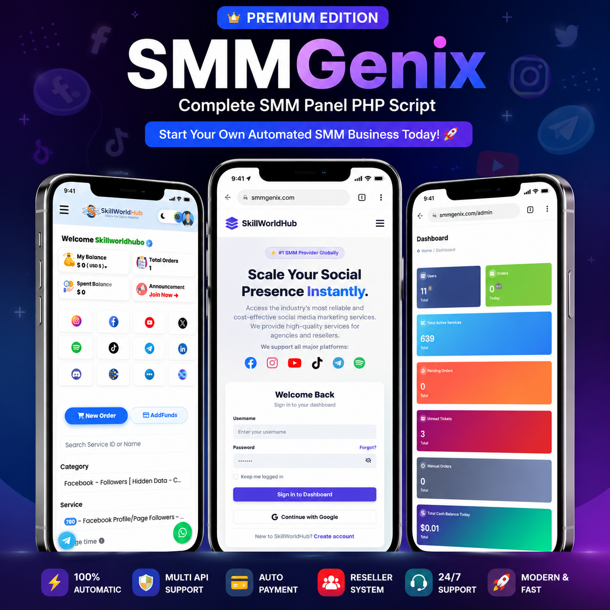 Smmgenix website PHP Scprit And development service