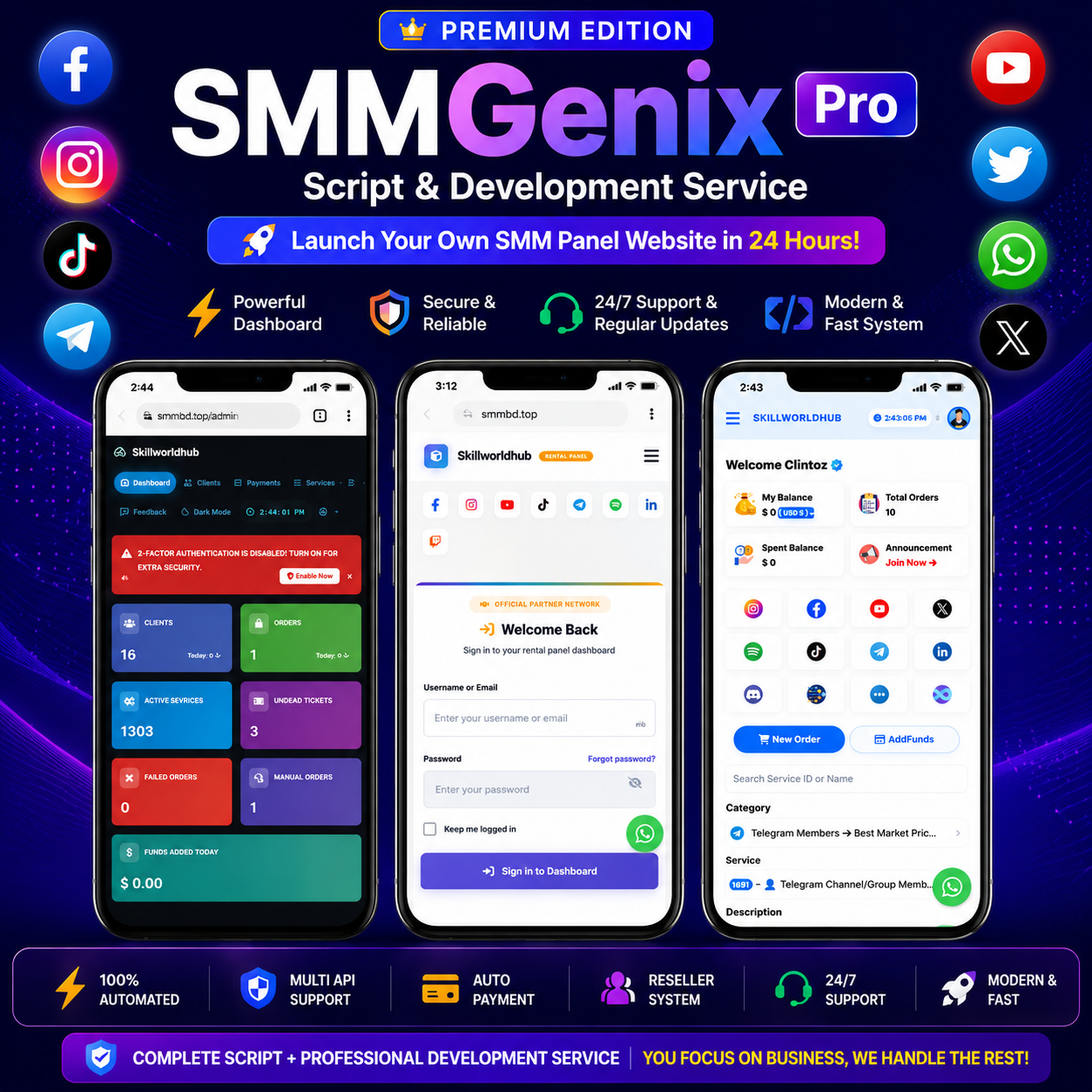 SMMGenix Pro Script & Development Service